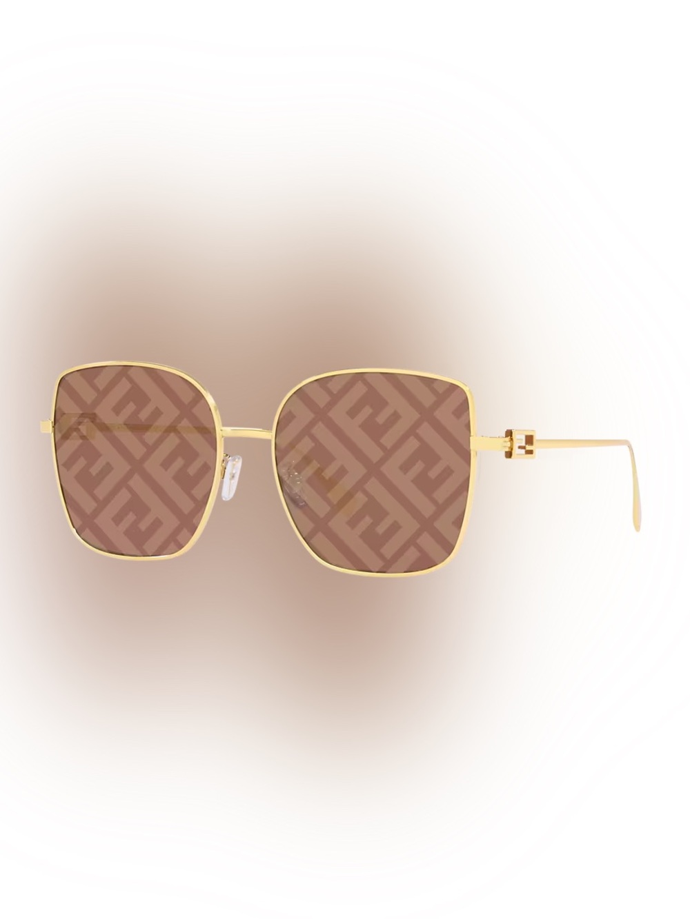 Fendi Baguette Authenticated Sunglasses with Brown Monogram Print BRAND NEW!
